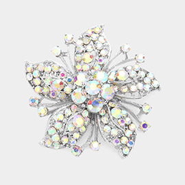 Bubble Crystal Pave Flower Pin Brooch