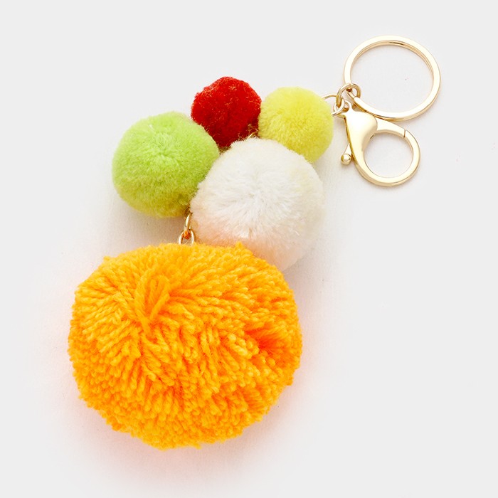 soft pom pom keychain