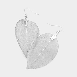 Natural Dipped Leaf Dangle Earrings