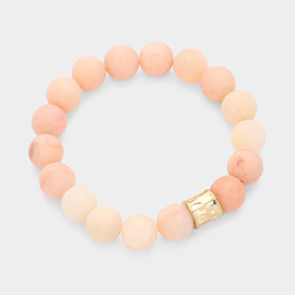Semi precious stone beaded stretch bracelet