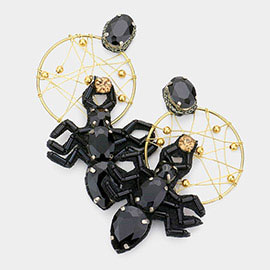 Cobweb Multi Stone Spider Earrings