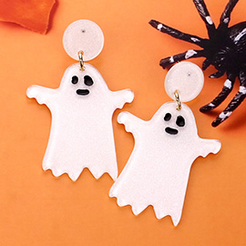 Acetate Halloween Theme Ghost Dangle Earrings