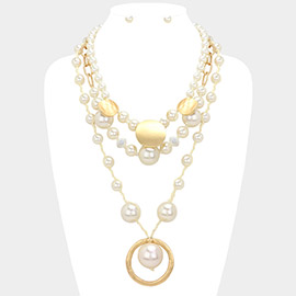 Pearl Station Layered Necklace