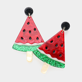 Resin Watermelon Dangle Earrings