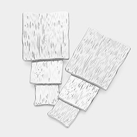 Geometric Square Textured Metal Earrings