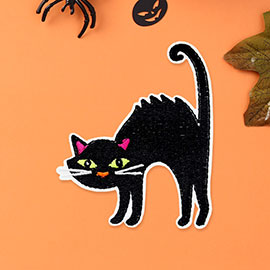 Halloween Cat Iron On Patch