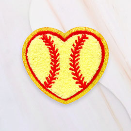 Heart Shaped Softball Patch