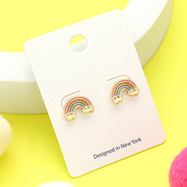 Enamel Rainbow Stud Earrings