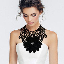 Flower Lace Embroidered Collar Necklace