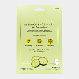 10PCS - Refreshing Essence Face Mask with Cucumber