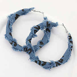 Denim Hoop Earrings