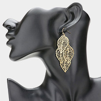 Metal Leaf Cluster Earrings