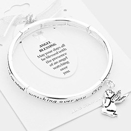 Angel Blessing Message Metal Charm Bracelet