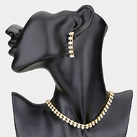 2-Row rhinestone choker necklace