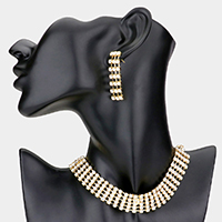 Crystal rhinestone choker evening necklace