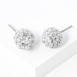 Pearl Disco Ball Stud Earrings