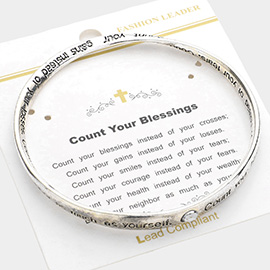 Count Your blessings Message Bangle Bracelet