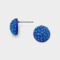 Crystal shamballa dome stud earrings