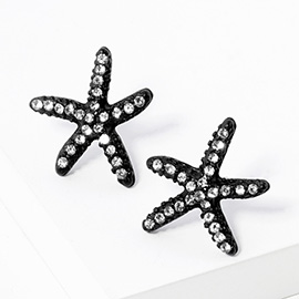 Crystal Paved Starfish Stud Earrings