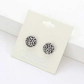 Crystal PaveD Round Dome Stud Earrings