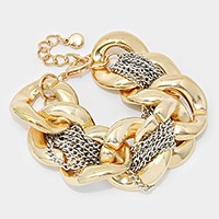 Metal chain link bracelet