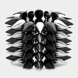 5-Row Spike Cone Stud Stretch Bracelet