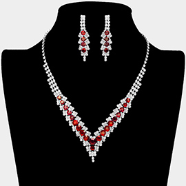 V-Neck Collar Rhinestone Necklace
