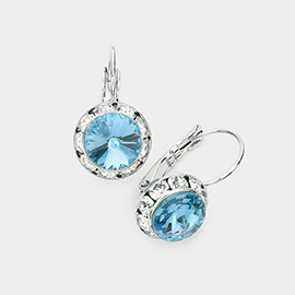 Rivoli Cut Genuine Crystal Lever Back Earrings