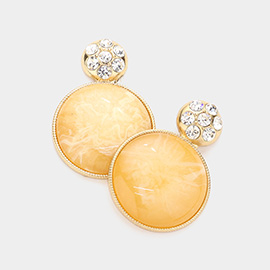 Crystal & marble statement earrings