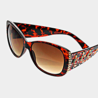 Crystal Triple Side Leaf Sunglasses