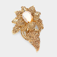 Floral Crystal Pave Bouquet Brooch / Pendant