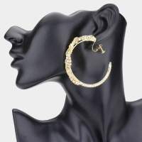 Twisted Crystal Rhinestone Hoop Clip Earrings