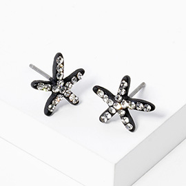 Crystal Paved Starfish Stud Earrings