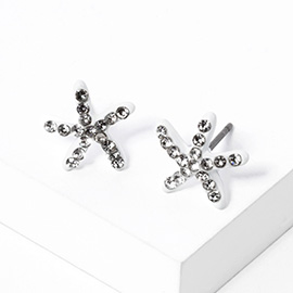 Crystal Paved Starfish Stud Earrings