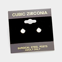5 mm Round CZ stud earrings