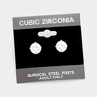 8 mm Round CZ stud earrings