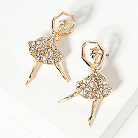 Crystal Paved Ballerina Stud Earrings