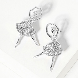 Crystal Paved Ballerina Stud Earrings