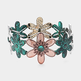 Daisy Flower Link Stretchable Bracelet