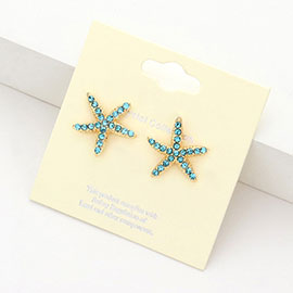 Crystal Starfish Stud Earrings