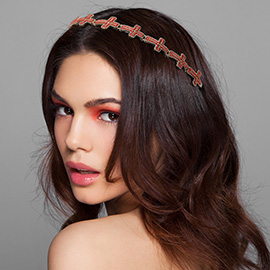 Boho Bubble Beaded Cross Stretch Headband