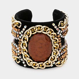 Velvet Chained Cuff Bracelet