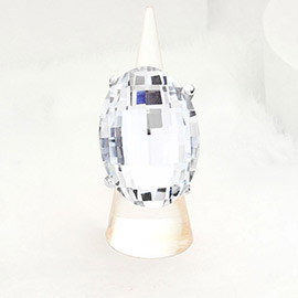 Oval Crystal Stretch Ring