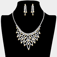 Crystal rhinestone chevron pattern necklace