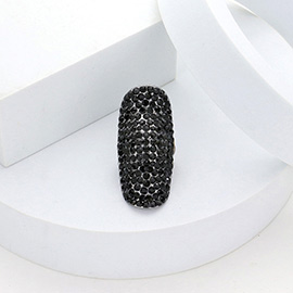 Crystal Rhinestone Pave Stretch Cocktail Ring