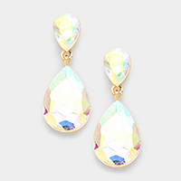 Crystal teardrop evening earrings
