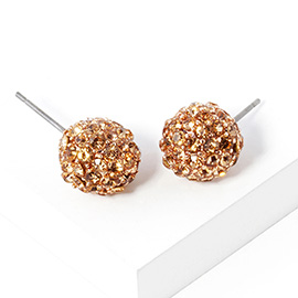 Crystal Paved Disco Ball Stud Earrings