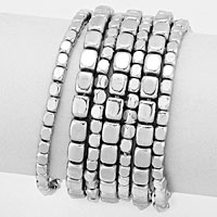 7 PCS - Metal Bead Stack Stretch Multi Layered Bracelets