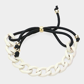 Colored Curb Chain Adjustable Bracelet