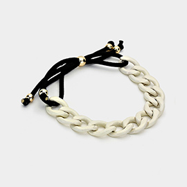 Colored Curb Chain Adjustable Bracelet